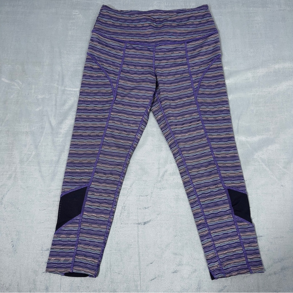 Mondetta Purple Striped Active Leggings